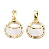 Brass Pave Natural Shell Bag Shape Charms KK-C051-17G-1