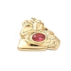 Valentine's Day 304 Stainless Steel Micro Pave Red Cubic Zirconia Pendants STAS-F360-08G-2