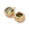 Brass Micro Pave Clear Cubic Zirconia Charms KK-B110-01G-02-2