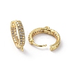 Brass Micro Pave Cubic Zirconia Huggie Hoop Earring Findings X-ZIRC-G158-17G-2