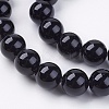 Natural Black Onyx Round Beads Strand G-L087-10mm-01-3