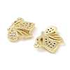 Brass Micro Pave Clear Cubic Zirconia Pendants ZIRC-P120-12G-2