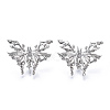 Brass Stud Earring Findings KK-N216-406P-2