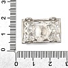 Brass Crystal Rhinestone Rectangle with Flower Multi-Strands Links KK-P306-18P-4