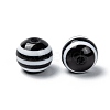 Round Striped Resin Beads X-RESI-R158-10mm-11-3