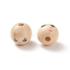 (Defective Closeout Sale: Printed Crooked and Crack) Printed Natural Wood European Beads WOOD-XCP0001-70-1