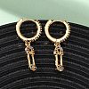 Safety Pin Brass Micro Pave Cubic Zirconia Hoop Earrings EJEW-F384-15G-02-1