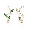 Brass Micro Pave Cubic Zirconia Links Connectors KK-S359-156C-RS-2