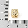 Brass Micro Pave Clear Cubic Zirconia European Beads KK-K368-01G-11-3