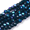 Electroplate Opaque Solid Color Glass Beads Strands EGLA-A034-P3mm-L07-1