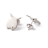 Non-Tarnish 201 Stainless Steel Stud Earring Findings with Hole EJEW-A071-11A-P-2