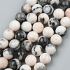 Natural Pink Zebra Jasper Beads Strands X-G-P231-01-10mm-4