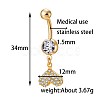 Brass Cubic Zirconia Navel Ring AJEW-EE0004-12-3