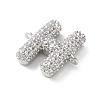Brass Micro Pave Cubic Zirconia Letter Links KK-I717-04H-P-2
