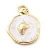 Ocean Theme Brass Enamel Pendants KK-Q029-01F-G-1