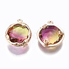 Two-Tone Faceted Glass Charms X-GLAA-S193-032D-2