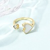 Brass Micro Pave Cubic Zirconia Open Cuff Rings CU-CBA4898-08G-02-3