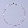 Natural Rose Quartz Beaded Necklaces NJEW-K114-B-A01-1