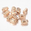 Rectangle Light Gold Plating Brass Beads KK-M189-01-1