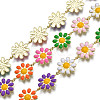 Brass Flower Link Chains CHC-N018-098B-1