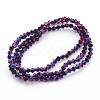 1 Strand Faceted Bicone Full Purple Electroplate Glass Beads Strands X-EGLA-J026-3mm-F17-2