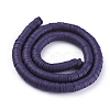 Flat Round Handmade Polymer Clay Beads CLAY-R067-8.0mm-04-2