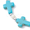2Pcs 2 Colors Synthetic Turquoise & Non-magnetic Hematite Beaded Bracelets for Women BJEW-JB12222-4