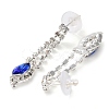 Alloy Rhinestone Rectangle Pendant Necklaces & Horse Eye Stud Earring Sets for Women SJEW-U001-01P-04-8