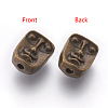 Tibetan Style Alloy Human Face Beads TIBEP-GC184-AB-NR-2