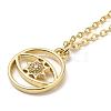 Brass Micro Pave Clear Cubic Zirconia Pendants Necklaces for Women NJEW-B092-04G-2