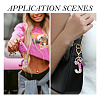 Alloy Resin Heart Keychains KEYC-TADJ0002-01G-J-7
