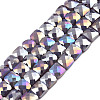 Electroplate Opaque Solid Color Glass Beads Strands EGLA-N002-43-08-1