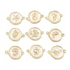 Ocean Brass Enamel Links Connector Charms KK-K417-07G-02-1