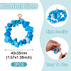 2Pcs Dyed Synthetic Turquoise Chip Beaded Pendants PALLOY-TAC0232-03-3