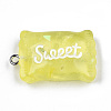 Transparent Resin Pendants X-RESI-S356-54A-04-3