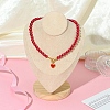 2Pcs 2 Styles ABS Plastic Imitation Pearl Necklaces & Bracelets Sets for Women SJEW-FS00006-4