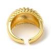 Rack Plating Brass Open Cuff Rings Ribbed Finger Ring RJEW-M162-23G-3