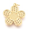 Brass Micro Pave Clear Cubic Zirconia Pendants KK-I683-05D-2