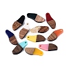 Opaque & Transparent Resin & Walnut Wood Pendants RESI-N053-27-2