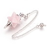 Natural Rose Quartz Dowsing Pendulums KK-F756-08D-1
