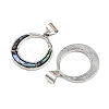 Alloy Pave Natural Abalone Shell/Paua Shell Pendants SSHEL-B003-04P-2