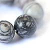 Natural Black Silk Stone/Netstone Round Bead Strands X-G-E334-6mm-05-4