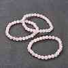 Natural Rose Quartz Beaded Stretch Bracelets BJEW-A117-B-11-1
