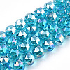 Electroplate Transparent Glass Beads Strands EGLA-N002-34C-C13-1