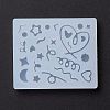 Line & Flat Round & Heart & Star & Flower & Moon Filling Silicone Molds X-DIY-M029-08-1