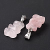 Natural Rose Quartz Pendants X-G-G854-01P-06-4