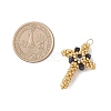 3pcs Glass Seed Beaded Cross Pendants PALLOY-MZ01019-2