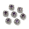 Brass Pave Natural Amethyst Multi-Strand Links KK-D366-01P-J-1