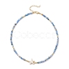 5Pcs 5 Colors Summer Beach Natural Amethyst & Green Aventurine & Dyed Agate Round Beaded Necklaces NJEW-JN05262-6