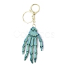 Halloween Plastic Skeleton Hand Pendant Keychain LS-HJEW-H063-01G-02-2
